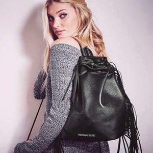 Victoria’s Secret faux leather drawstring backpack